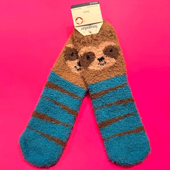 Fuzzy Sloth Slipper Socks - Picture 2 of 2